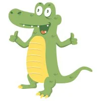 Цветной вариант раскраски крокодил показывает класс