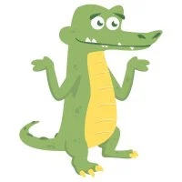 Цветной вариант раскраски крокодил не знает