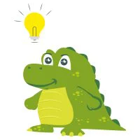 Цветной вариант раскраски крокодил с идеей