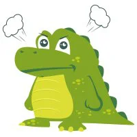 Цветной вариант раскраски крокодил разозлился