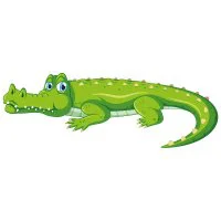 Цветной вариант раскраски крокодил на суше