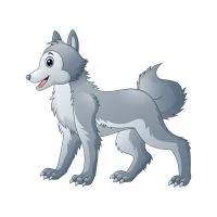 Цветной пример раскраски довольный волк