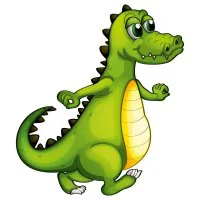 Цветной вариант раскраски крокодил милый