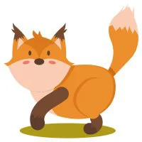 Цветной вариант раскраски лиса простая картинка