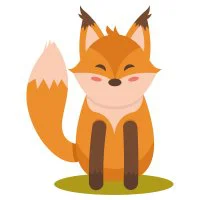 Цветной вариант раскраски лиса из фигур