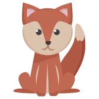 Цветной пример раскраски простой рисунок лисы