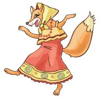 Цветной вариант раскраски лиса из сказки