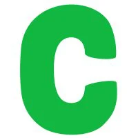 Цветной вариант раскраски английский алфавит буква c без картинки