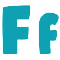 Цветной вариант раскраски буква f английского алфавита