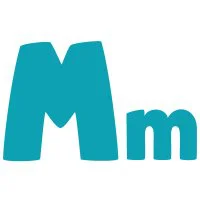 Цветной вариант раскраски буква m английского алфавита