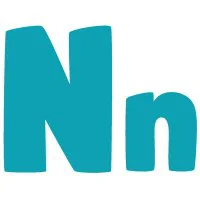 Цветной вариант раскраски буква n английского алфавита