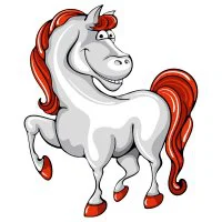 Цветной вариант раскраски красивая лошадь