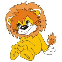 Цветной вариант раскраски львенок и черепаха из мультфильма