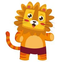 Цветной пример раскраски цирковой лев