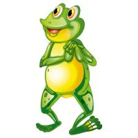 Цветной вариант раскраски лягушка путешественница