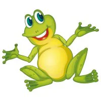 Цветной вариант раскраски картинка лягушка квакушка