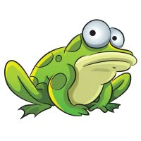 Цветной вариант раскраски настороженный лягушонок