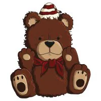 Цветной пример раскраски мягкий плюшевый медведь