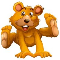 Цветной пример раскраски медведь хулиган