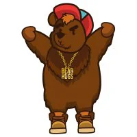 Цветной пример раскраски медведь рэпер