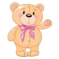 Цветной пример раскраски мимишный мишка