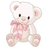 Цветной вариант раскраски игрушечный плюшевый медвежонок