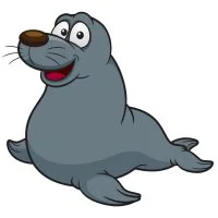 Цветной пример раскраски жирненький тюлень