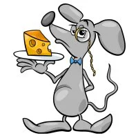 Цветной вариант раскраски деловая мышь