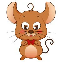 Цветной вариант раскраски мальчик мышонок