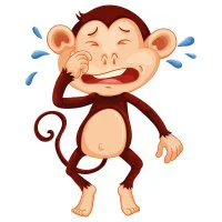 Цветной пример раскраски обезьяна плачет