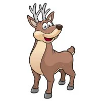 Цветной вариант раскраски красивый олень