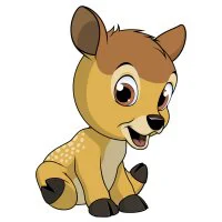 Цветной вариант раскраски милый оленонок пятнистый