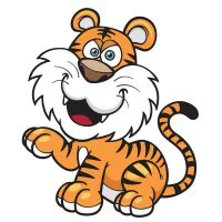 Цветной вариант раскраски тигренок