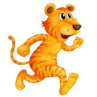 Цветной пример раскраски саблезубый тигр