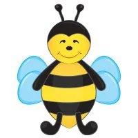 Цветной пример раскраски легкая пчелка