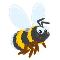 Цветной вариант раскраски пушистая пчелка