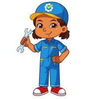 Цветной вариант раскраски девочка мастер профессия