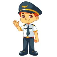 Цветной вариант раскраски пилот, летчик профессия