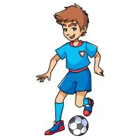 Цветной пример раскраски футбол летний вид спорта