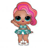 Цветной вариант раскраски кукла лол морская королева (treasure)