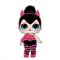 Цветной вариант раскраски кукла lol перчинка (spice) с рожками