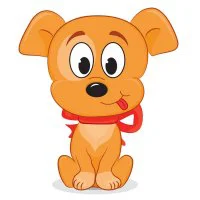 Цветной вариант раскраски щенок с бантом