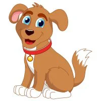 Цветной вариант раскраски красивый щенок