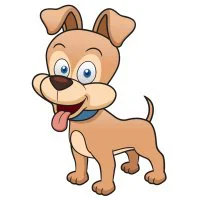 Цветной вариант раскраски милая собачка