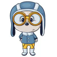 Цветной вариант раскраски собака летчик