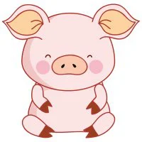 Цветной пример раскраски маленькая свинка