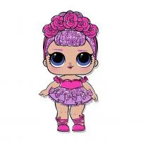 Цветной вариант раскраски лол с цветочками. сахарная королева (sugar queen)