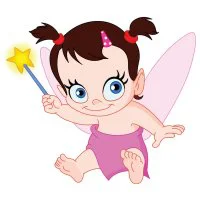 Цветной вариант раскраски малыш фея