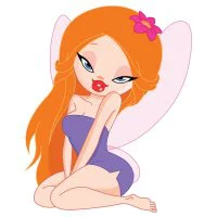 Цветной вариант раскраски фея модель