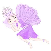 Цветной вариант раскраски красивая фея спит